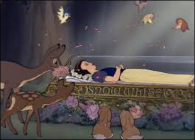 Qu'arrive-t-il à Blanche-Neige quand elle mange la pomme ,