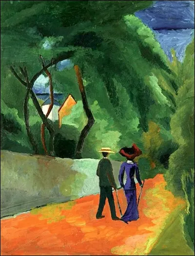 Quel expressionniste allemand a peint le tableau "Promenade sur la route rouge" ?