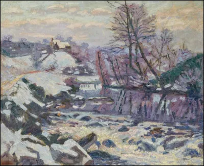 Quel peintre est l'auteur du tableau "&Eacute;cluse des Bouchardonnes sous la neige" ?
