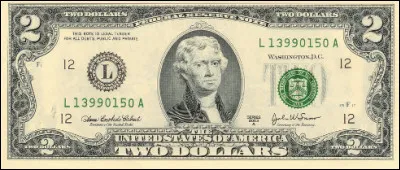 Le billet de 2 dollars US est-il &agrave; l'effigie de Thomas Jefferson ?