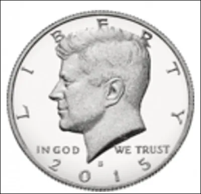 Sur l'avers de la pi&egrave;ce d'un demi-dollar US, est-ce la t&ecirc;te de John Fitzgerald Kennedy ?