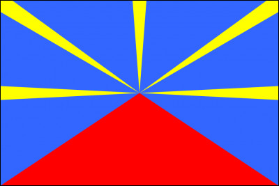 Commençons avec le drapeau de la Réunion, dans l'océan Indien. Quel volcan est représenté sur ce drapeau ?