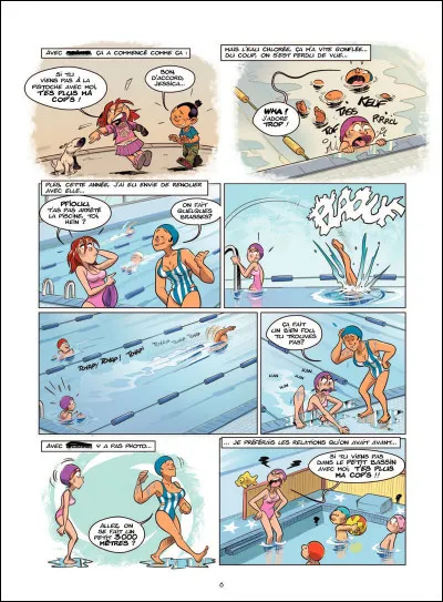 Lis cette page de BD "Les Cop's" et dis qui est celle avec un bonnet bleu ?