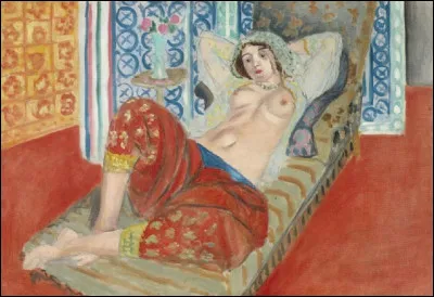 Qui est l'auteur de ce tableau intitulé ''Odalisque à la culotte rouge et buste dénudé'' ?
