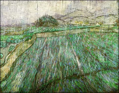 Qui a peint le tableau "Champs sous la pluie" ?