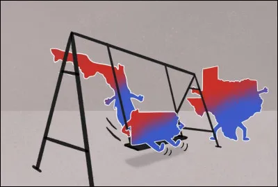 Comment sont appelés les États dans lesquels Trump perd le scrutin où il l'avait remporté en 2016 ?