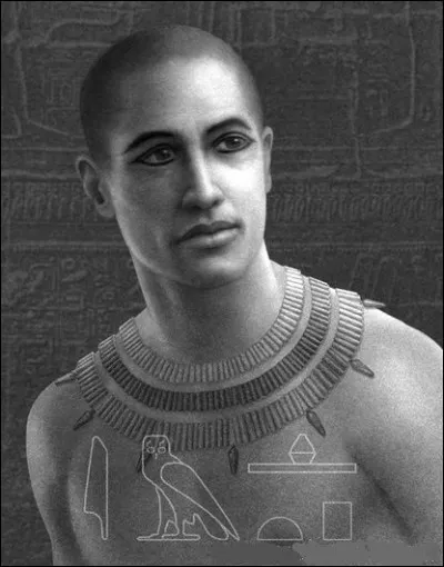 Grand sage de l'Égypte du IIIe millénaire av J. -C, médecin, philosophe, vizir et architecte, conçu pour le pharaon Djoser la première pyramide. Qui est-il ?