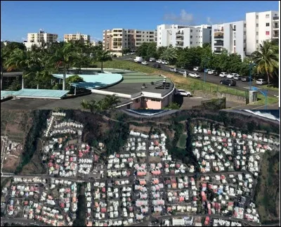 Ces deux photographies montrent chacune une série d'habitations munies de petits commerces et services de proximité. Quel nom donne-t-on à ceci ?