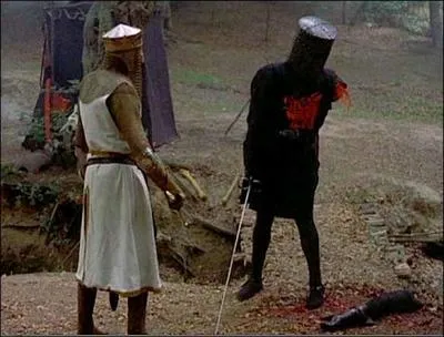 Que rtorque le chevalier noir  Sir Arthur lorsque celui ci lui coupe un bras ?