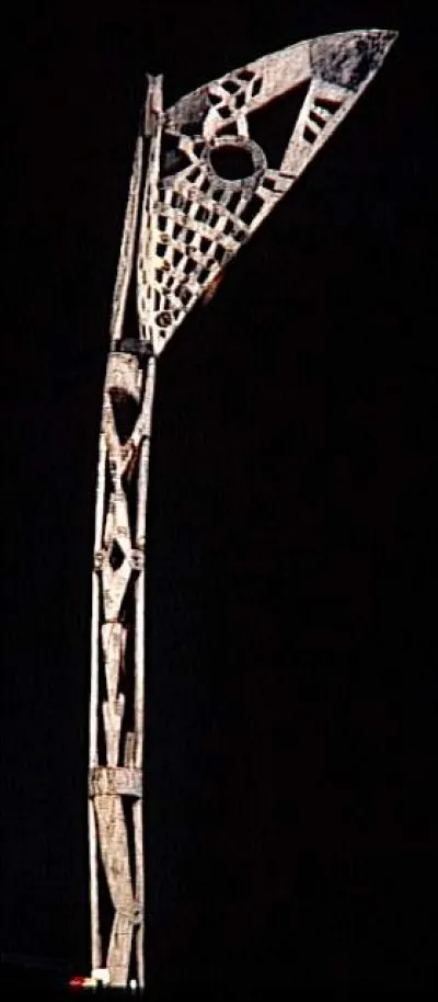 Ce poteau funéraire représente symboliquement :