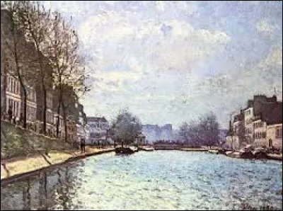Le tableau intitulé "Vue du canal Saint-Martin" est de Camille Pissaro.