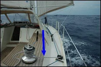 Le cordage indiqu par une flche bleue c'est