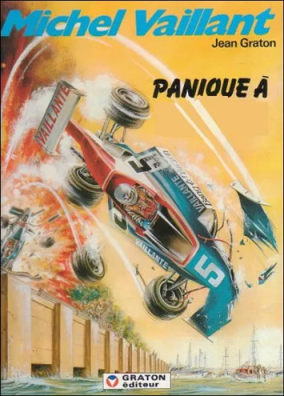 Un célèbre "Grand Prix" menacé par un un attentat terroriste, c'est l'intrigue de cette aventure du célèbre pilote : " Panique à ______"