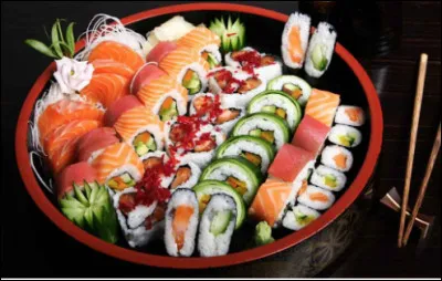 Quel est ce mets japonais à base de riz, de poisson cru et de fruits de mer ?