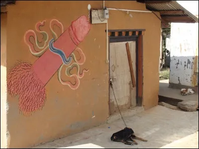 On vénère ces représentations phallique depuis très longtemps ici, car ils sont censés protéger le village du mauvais oeil. Où sommes-nous ?