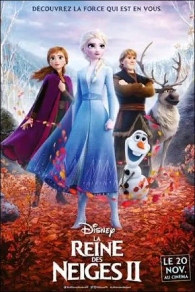 Dans le film d'animation "La Reine des neiges 2", quelle est la couleur de la robe de nuit que porte Elsa quand elle suit la Voix pendant la chanson "Dans un autre monde" ?