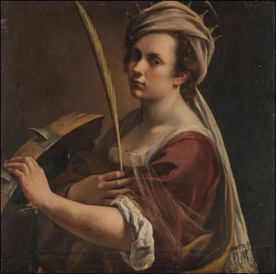 Au XVIIe, quelle c&eacute;l&egrave;bre peintre italienne, li&eacute;e au courant caravagesque, a r&eacute;alis&eacute; son autoportrait en sainte Catherine d’Alexandrie ?