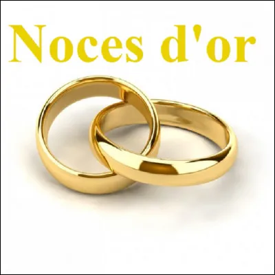 À combien d'années de mariage les noces d'or correspondent-elles ?