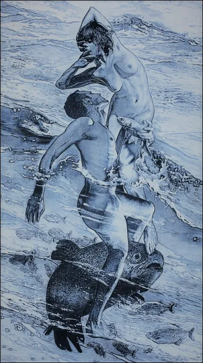 Dieu des mers avec sa compagne. Qui sont-ils ?