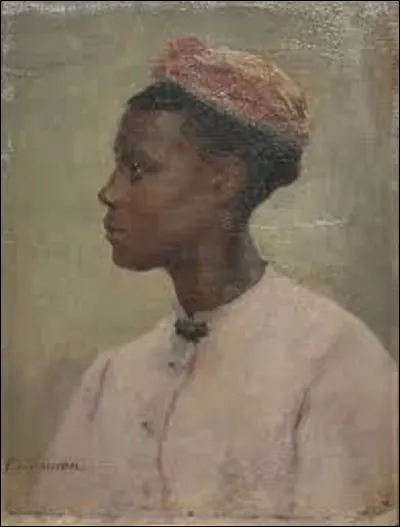 Huile sur toile conservée au musée des Beaux-Arts de Pau, ''Jeune Africaine'' est un tableau d'un peintre académique qui date de la fin du XIXe siècle. Qui a réalisé ce portrait ?
