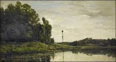 Toile de 88,9 cm de haut sur 1,61 m de long, peinte en 1863, ''Bords de l'Oise'' est un tableau réalisé par un paysagiste. De qui s'agit-il ?