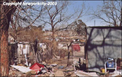 Pr&egrave;s de quelle ville se trouve Soweto, le plus grand bidonville d'Afrique du Sud qui compte 1 300 000 habitants ?