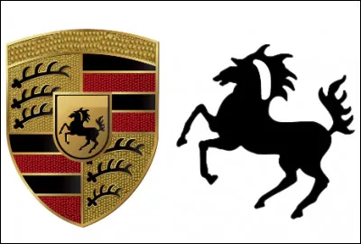Quel constructeur automobile a un emblème dont le centre est un cheval noir qui galope ?