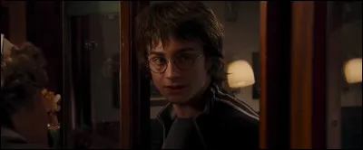 Quel nouveau personnage laisse Harry bouche bée dans le Poudlard Express au début du quatrième film ?