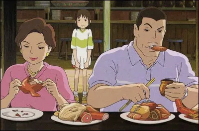 En quoi se sont transformés les parents de Chihiro après avoir été ensorcelés ?