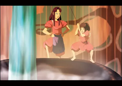 Qui pousse Chihiro dans l'ascenseur afin qu'elle ne soit pas découverte ?