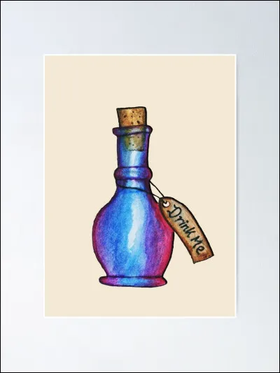 Quels sont les effets de la potion "buvez-moi" qu'Alice boit devant la poignée de porte ?