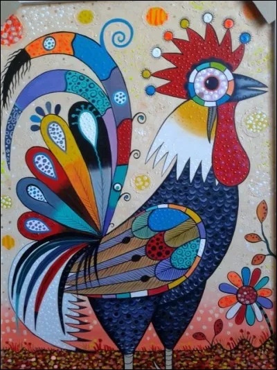 Voici une marque célèbre pour ses vêtements et ses chaussures : comment est le coq qui la désigne ?