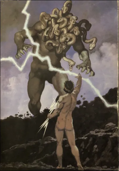 Le plus dur combat de Zeus fut celui qu'il mena contre :