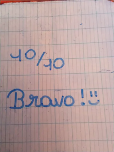 Tu as la meilleure note de toute la classe, que fais-tu ?