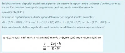 Avec combien de chiffres significatifs sont données ces différentes valeurs expérimentales ?