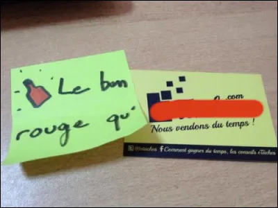 "Mais qui c'est-y qui m'a sali ma belle carte de visite ?"