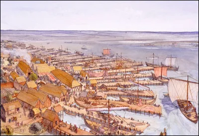 Dorestad, place commerciale située sur l'un des bras de l'embouchure du Rhin, a été, en l'espace de trente ans, plusieurs fois pillée et entièrement détruite : par qui ?