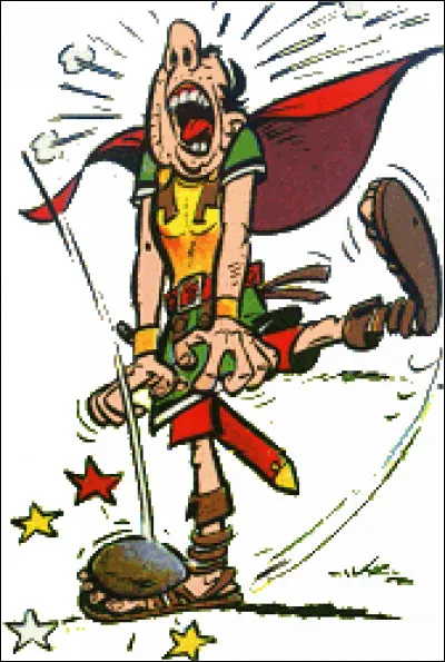 Continuons dans les autres bandes dessinées : quel chien pouvons-nous associer à Marcus Sacapus, bras droit du centurion Caius Bonus dans le premier album d'Astérix ?