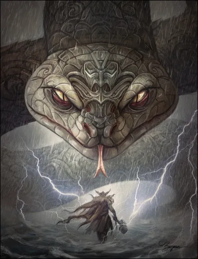Durant le Ragnarök, que fera Þórr durant son combat contre Jörmunganð ?