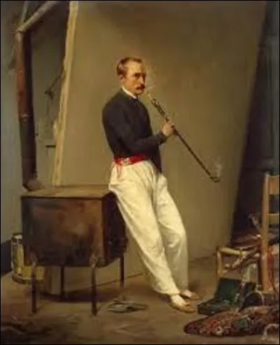 Pourriez-vous me donner le nom de ce peintre orientaliste qui a fait ici son autoportrait en 1835 ?