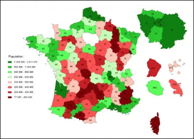 Quel est le département le plus peuplé avec 2 606 234 habitants ?