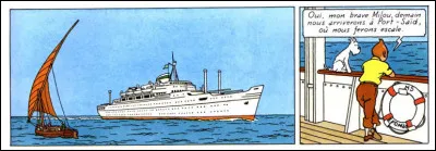 À la 1e page des "Cigares...", Tintin se la coule douce sur ce paquebot, fidèlement reproduit par Hergé : il s'appelait comment dans l'album et pourquoi ce nom ?