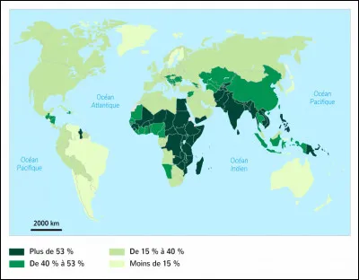 Environ combien d'humains vivent dans des espaces ruraux dans le monde ?