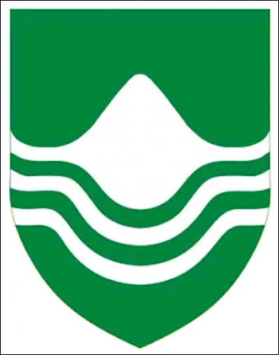 Quel est ce blason représentant une montagne avec de l'eau ?