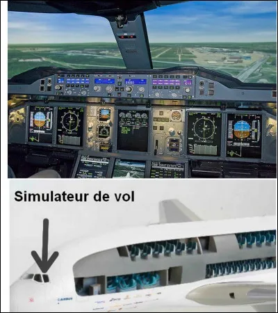 Entre la chambre principale et la salle de loisirs, il y a un escalier qui mène au cockpit ! Il a été sauvegardé mais ses composants électriques permettant la mise en route de l'appareil ont été remplacés par un...