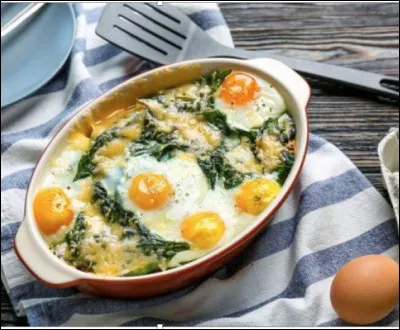 Quelle est cette recette à bases d'oeufs mollets, d'épinards, de gruyère râpé et de béchamel ?