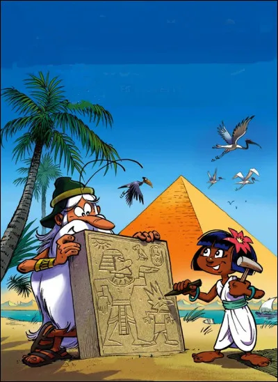 Devant quel monument sont ses deux personnages ?