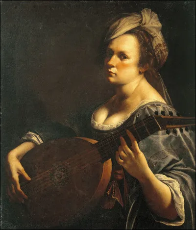 Cette artiste peintre du XVIIe siècle, auteur de "l'Autoportrait au luth", c'est ... Gentileschi.