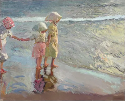 Qui a réalisé le tableau "Trois filles à la plage" ?