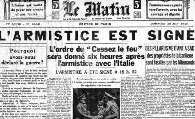 Quand signe-t-il l’armistice avec l’Allemagne nazie ?
